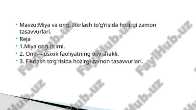 miyava-ong: fikrlashto‘g‘risidahozirgizamontasavvurlari — PPTX