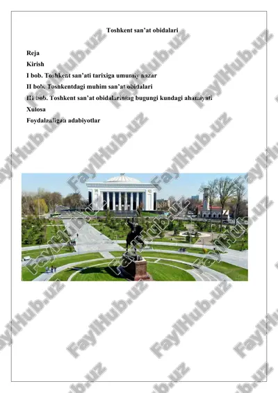 toshkent san’at obidalari — DOCX