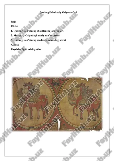 qadimgi markaziy osiyo san’ati — DOCX