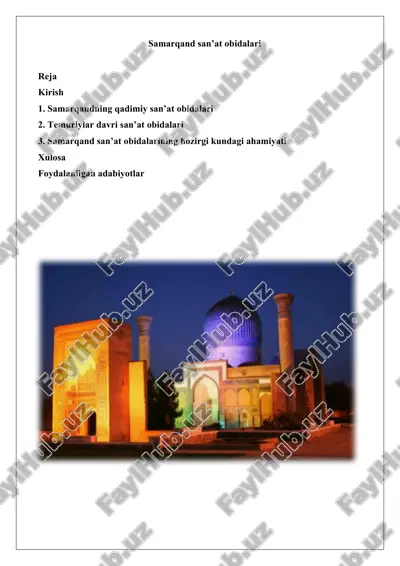 samarqand san’at obidalari — DOCX
