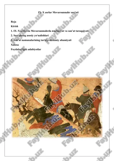 ix–x asrlar movarounnahr san’ati — DOCX