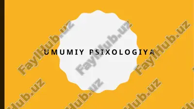 umumiy psixologiya — PPTX