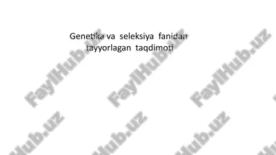 odam genetikasi tadqiqot metodlari — PPTX