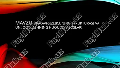 bioxavfsizlik — PPTX