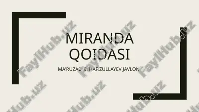 miranda qoidasi — PPTX