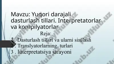 yuqori darajali dasturlash tillari — PPTX