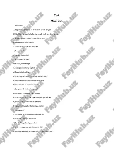idrok testi — DOCX