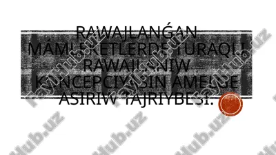 turaqlı rawajlanıw konceptsiyası — PPTX
