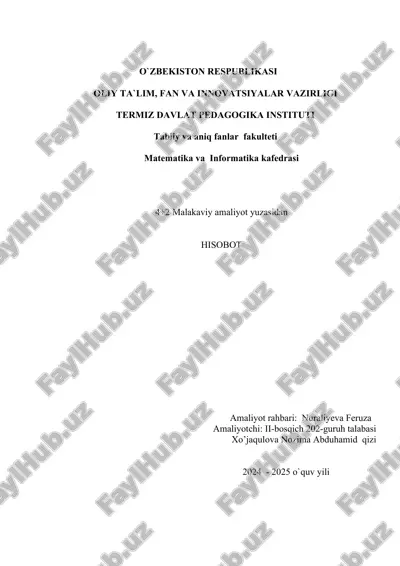 4+2 malakaviy amaliyot hisoboti — DOCX