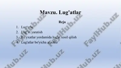 lug'atlar — PPTX