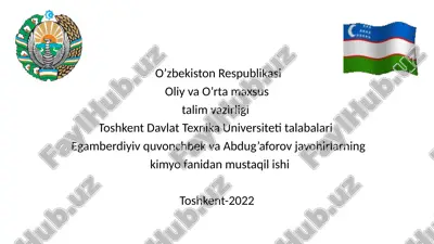 kimyo fanidan mustaqilishi — PPTX