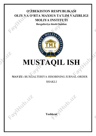 buxgalteriya hisobining jurnal-order shakli — DOCX