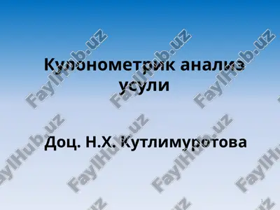 kulonometrik analiz usuli — PPTX