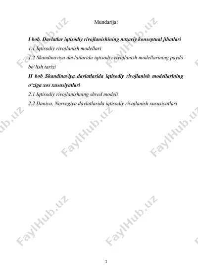 davlatlar iqtisodiy rivojlanishi — DOCX