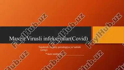 virusli infeksiyalar(covid — PPTX