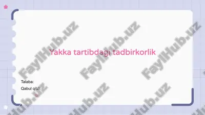 yakka tartibdagi tadbirkorlik — PPTX
