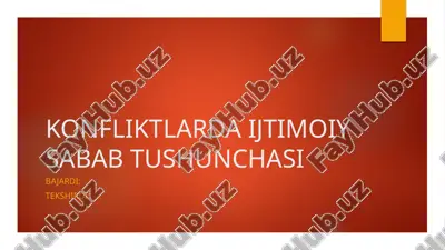 konfliktlarda ijtimoiy sabab tushunchasi — PPTX
