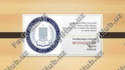 konfliktning vayron qilish imkoniyatlari — PPTX