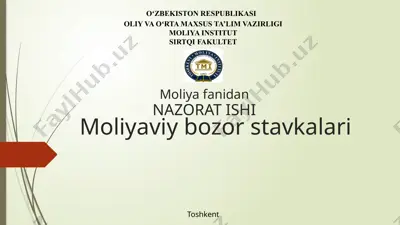 moliyaviy bozor stavkalari — PPTX