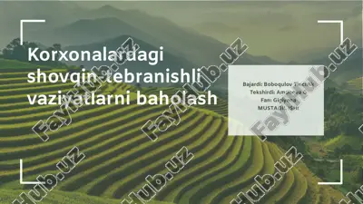 korxonalardagi shovqin-tebranishli vaziyatlarni baholash — PPTX
