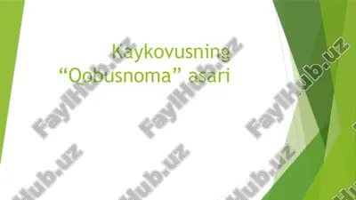 kaykovusning “qobusnoma” asari — PPTX