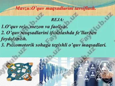 o’quv maqsadlarini tavsiflash — PPTX
