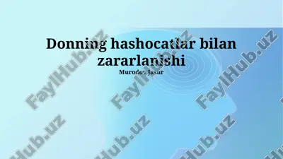 donning hashocatlar bilan zararlanishi — PPTX