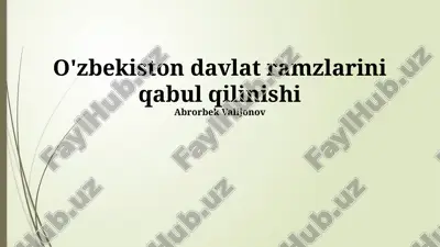 o'zbekiston davlat ramzlarini qabul qilinishi — PPTX
