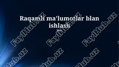 raqamli maʼlumotlar bilan ishlash — PPTX