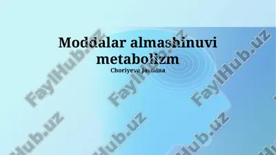 moddalar almashinuvi metabolizm — PPTX