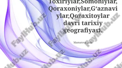 qoraxitoylar davri tarixiy geografiyasi — PPTX