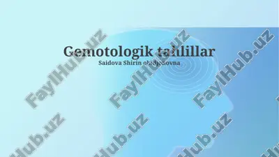 gemotologik tahlillar — PPTX