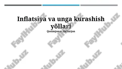 inflatsiya va unga kurashish yillari — PPTX