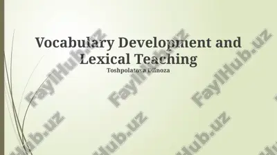 vocabulary development and lexical teaching — PPTX