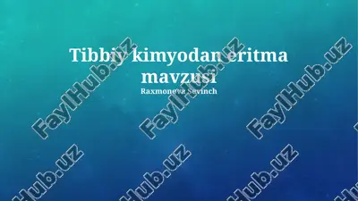 tibbiy kimyodan eritma mavzusi — PPTX