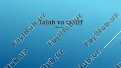 talab va taklif — PPTX
