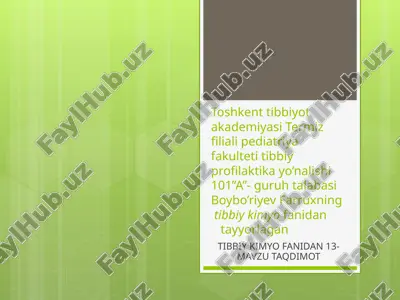 yurak glikozidlarining kimyoviy tuzilishi va ahamiyati — PPTX