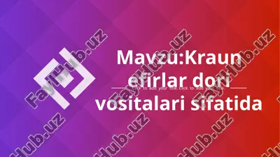 kraun efirlar dori vositalari — PPTX