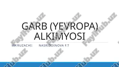 garb (yevropa) alkimyosi — PPTX