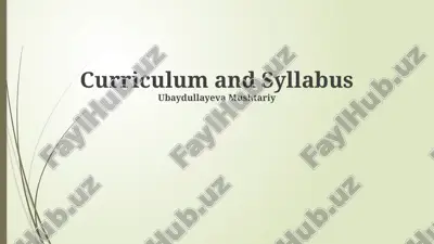 curriculum and syllabus — PPTX