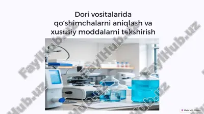 qo‘shimchalarni aniqlash va moddalarni tekshirish — PPTX
