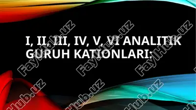 analitik guruh kationlari — PPTX