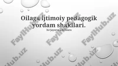 ijtimoiy pedagogik yordam shakllari — PPTX