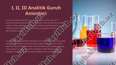 i, ii, iii analitik guruhanionlari — PPTX