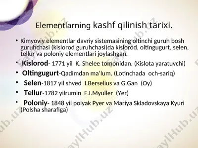 kimyoviy elementlar — PPT