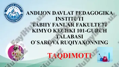 analitik kimyo va fizik rivojlanishi — PPTX