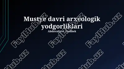 mustye davri arxeologik yodgorliklari — PPTX