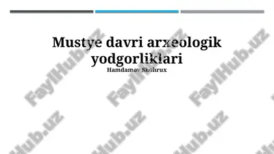mustye davri arxeologik yodgorliklari — PPTX