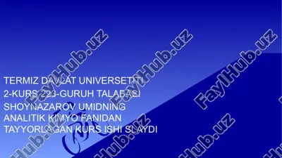 ion almashinish xromatografiyasi kurs ishi slaydi — PPTX