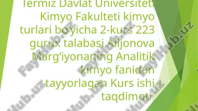kislota-asosli titrlashning xatoliklari — PPTX